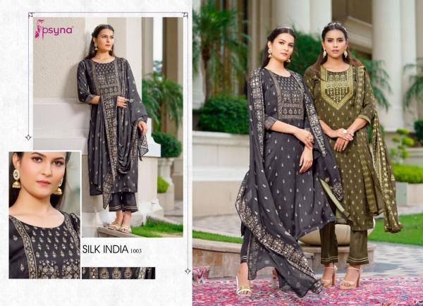 Psyna Silk India Fancy sILK Kurti With Bottom Dupatta Collection